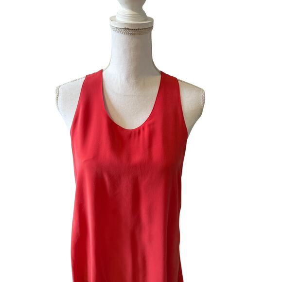 Cynthia Rowley Silk sleeveless Mini Swing Dress Melon 6 - Picture 2 of 5